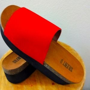 Red platform Free people Silent D Sandals size 6-7